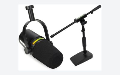 Shure MV7+ with Low Profile Mic Stand Review: Streaming Controls and Desk Fit